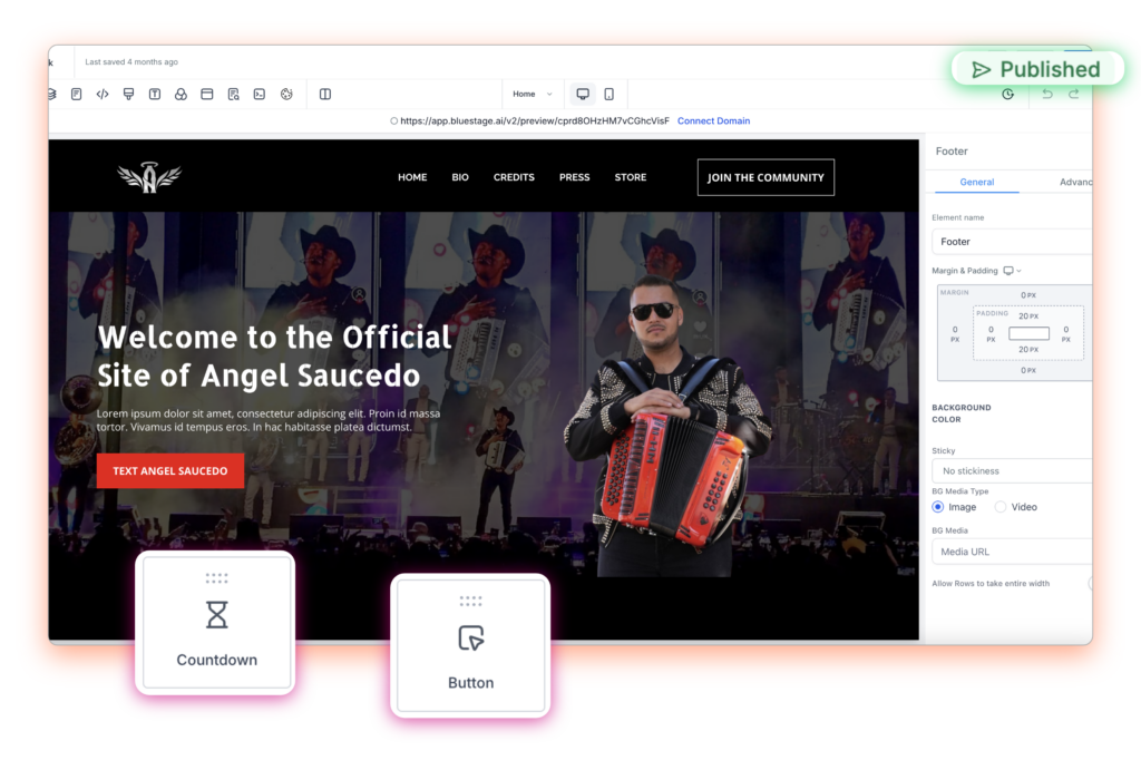 Website builder - BluestageAI CRM