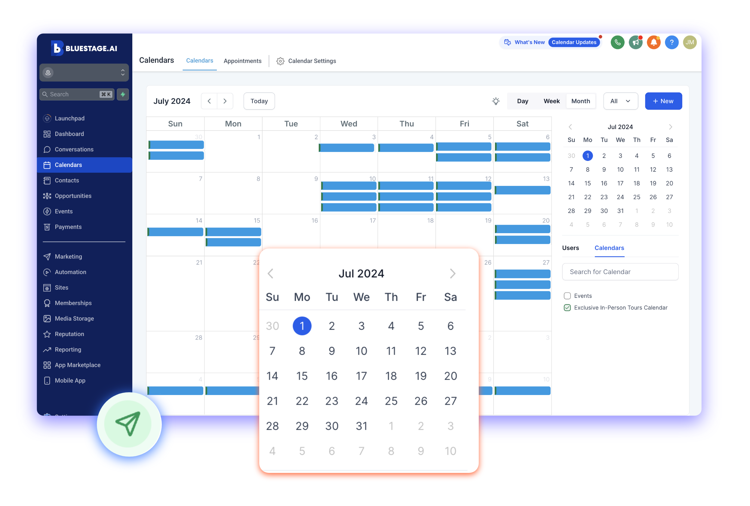 Calendar Software Bluestage